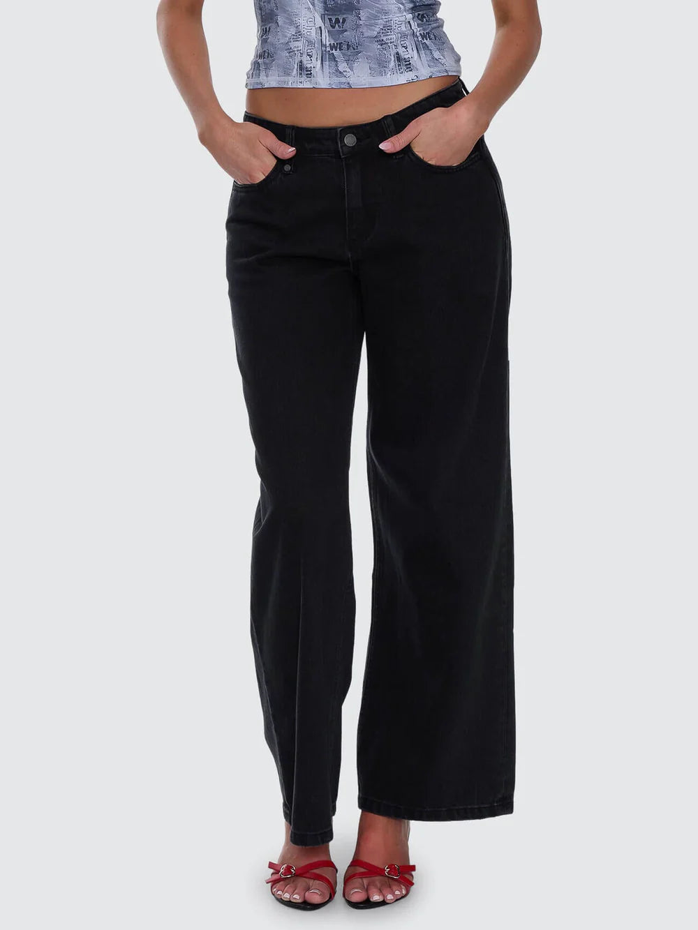 Thrills Hunter Low Rise Wide Jean - Aged Black