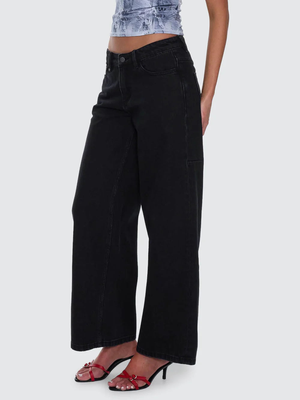 Thrills Hunter Low Rise Wide Jean - Aged Black