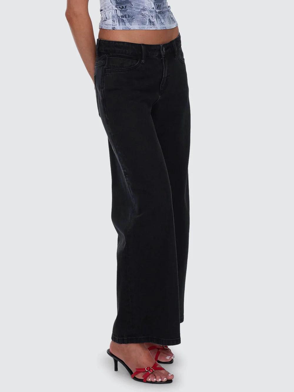 Thrills Hunter Low Rise Wide Jean - Aged Black