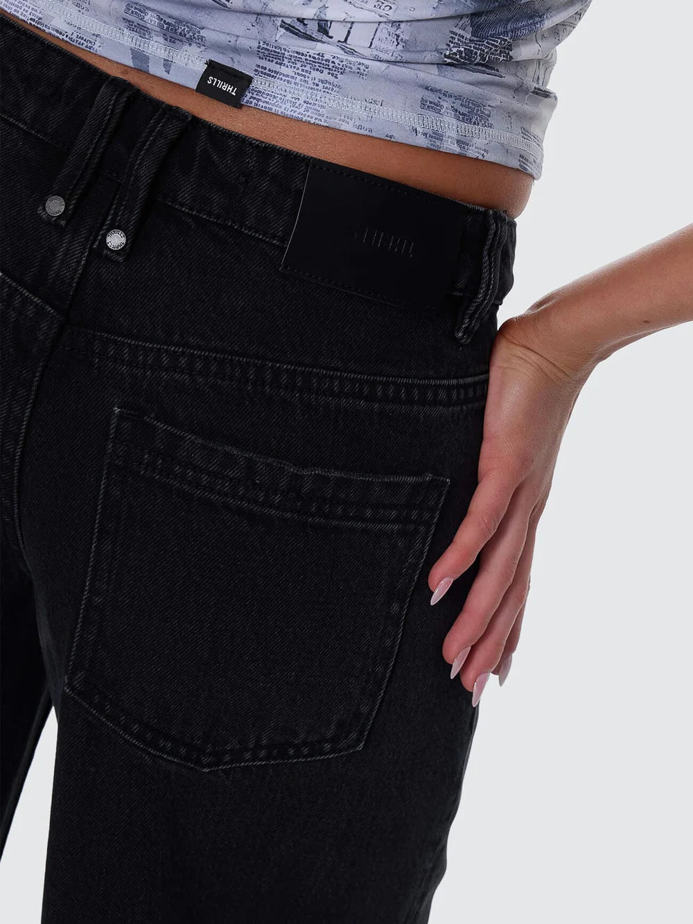 Thrills Hunter Low Rise Wide Jean - Aged Black