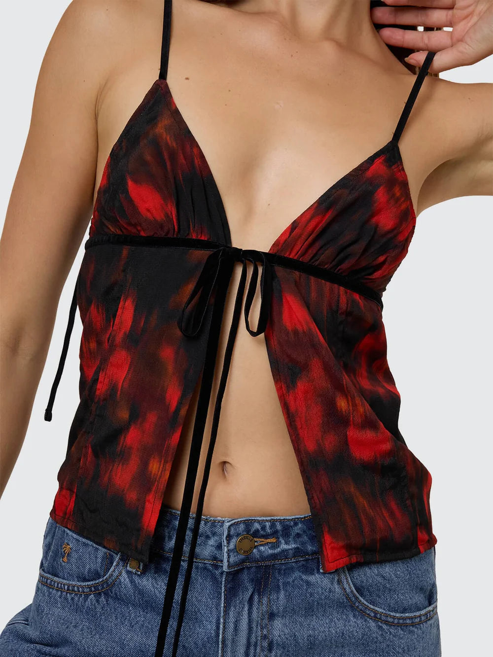 Thrills Lucky For You Floral Top - Redwood