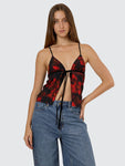 Thrills Lucky For You Floral Top - Redwood