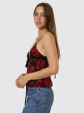 Thrills Lucky For You Floral Top - Redwood