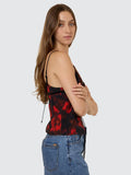 Thrills Lucky For You Floral Top - Redwood