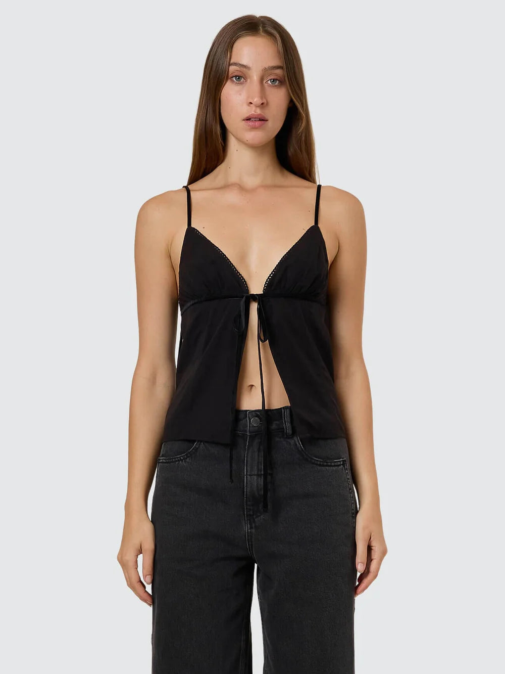 Thrills Asher Tie Top - Black