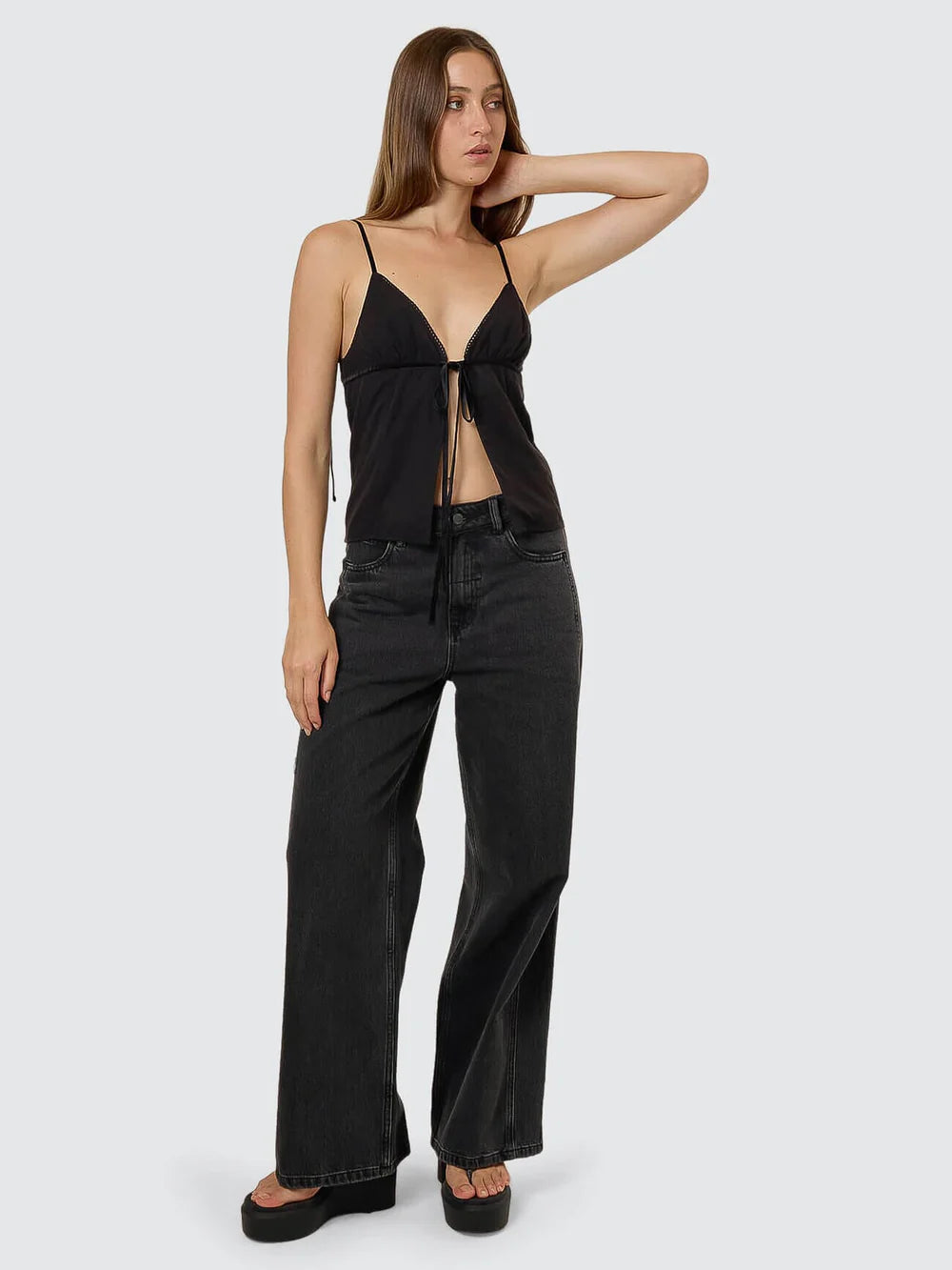 Thrills Asher Tie Top - Black