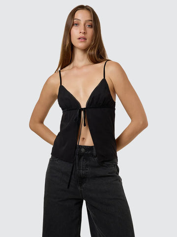 Thrills Asher Tie Top - Black