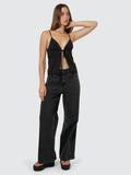 Thrills Asher Tie Top - Black