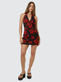 Thrills Lucky For You Floral Mini Dress - Redwood