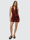 Thrills Lucky For You Floral Mini Dress - Redwood