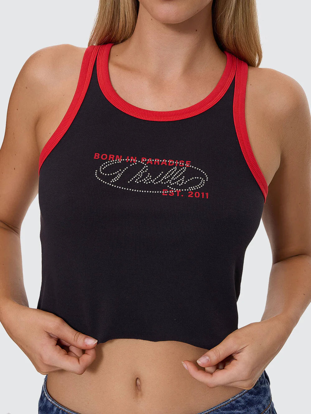 Thrills Chaos Reigns Studded Tank Washed Black
