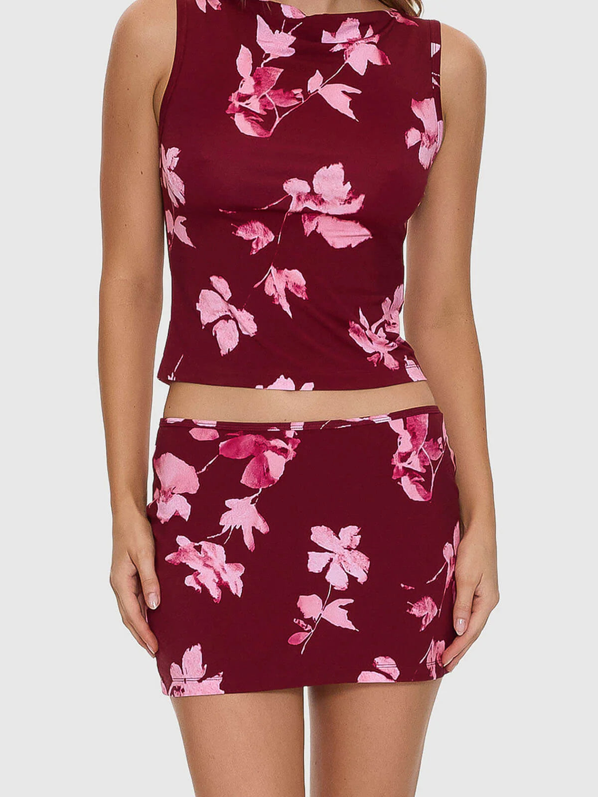 Thrills Full Bloom Mini Skirt Pomegranate