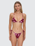 Thrills Full Bloom Reversible String Bikini Top Pomegranate