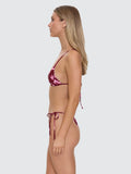 Thrills Full Bloom Reversible String Bikini Top Pomegranate
