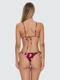 Thrills Full Bloom Reversible String Bikini Top Pomegranate