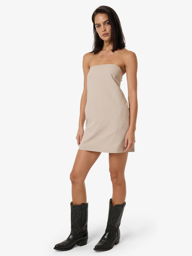 Thrills Miramar Colby Strapless Dress Stone
