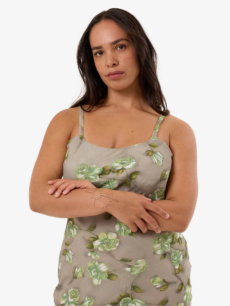 Thrills Amoroso Bias Dress Silver Ash