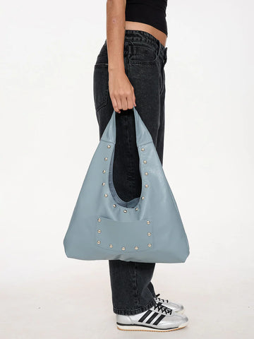Thrills Wish Me Luck Studded Shoulder Bag - Dark Grey Blue
