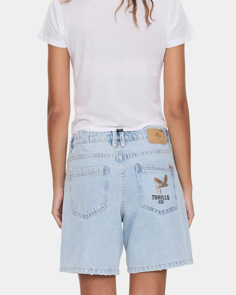 Billie Low Rise Baggy Embro Short Serenity Blue
