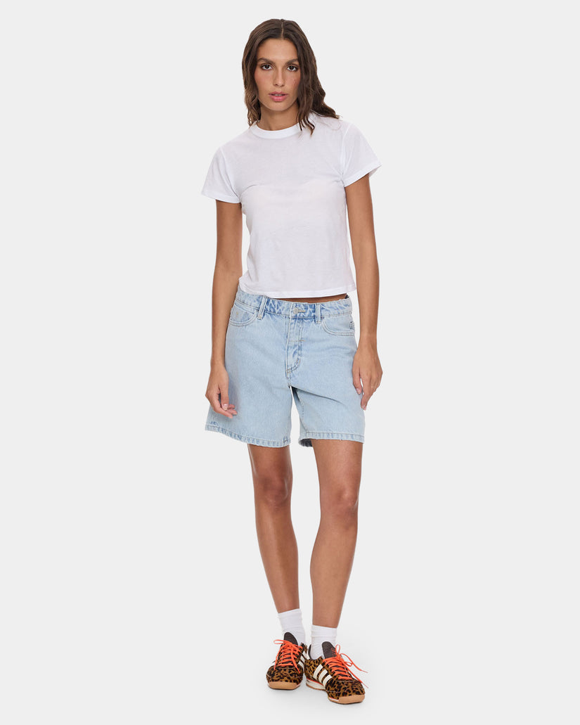 Billie Low Rise Baggy Embro Short Serenity Blue