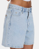 Billie Low Rise Baggy Embro Short Serenity Blue
