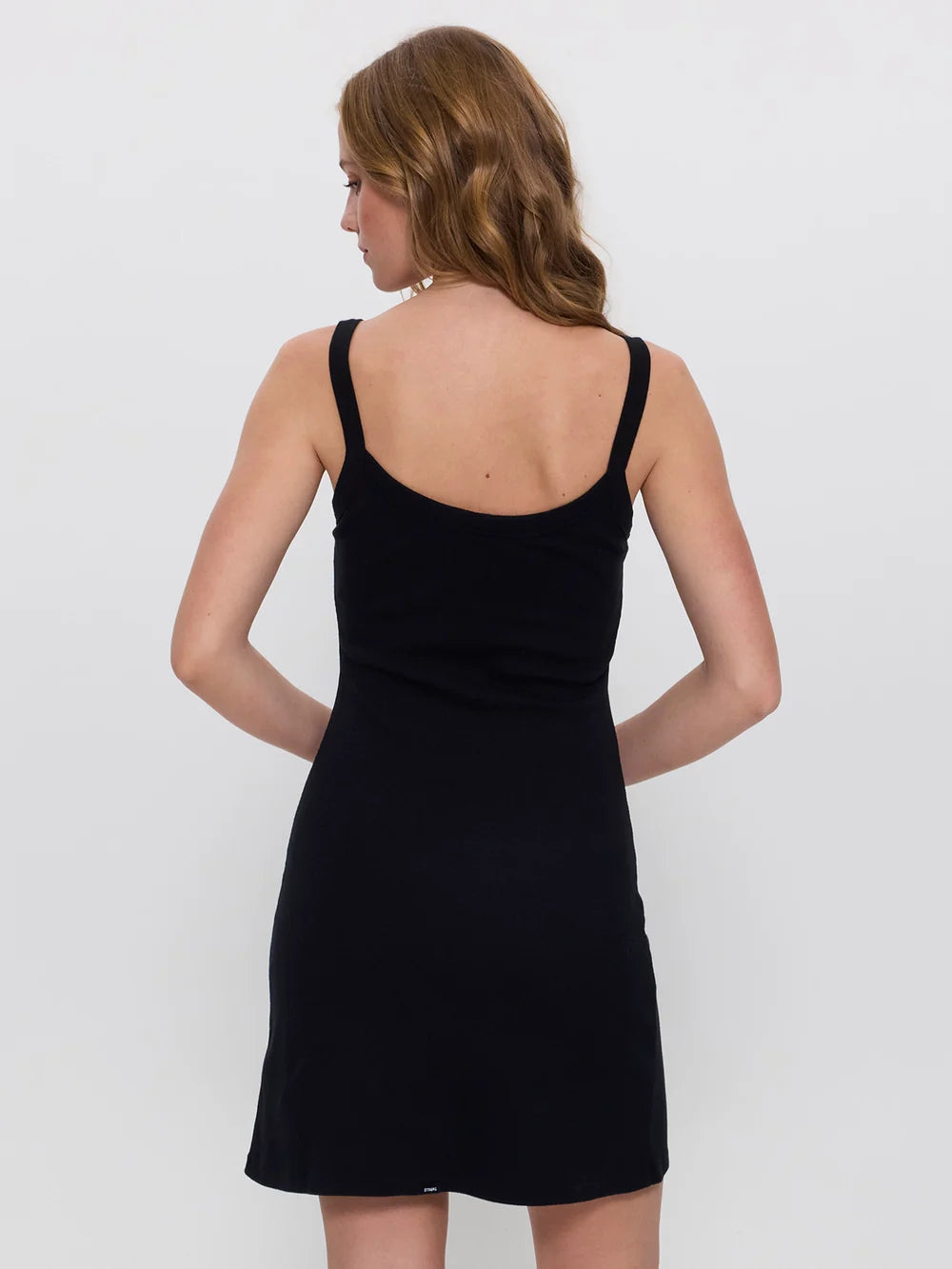 Thrills Rib Mini Singlet Dress - Black