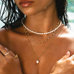 Atolea White Beaded Choker Necklace