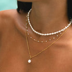 Atolea White Beaded Choker Necklace