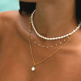 Atolea White Beaded Choker Necklace