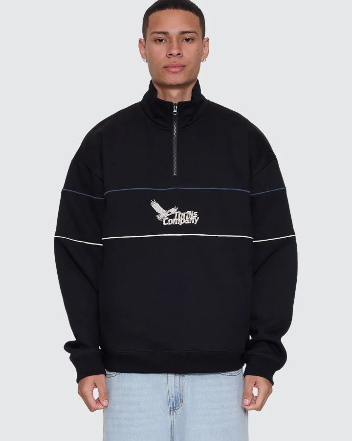 Between Chaos & Calm Quarter Zip Fleece - Black