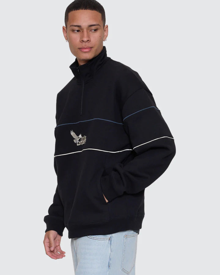 Between Chaos & Calm Quarter Zip Fleece - Black