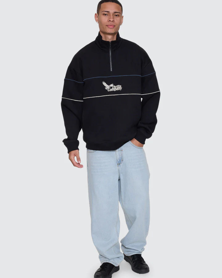 Between Chaos & Calm Quarter Zip Fleece - Black