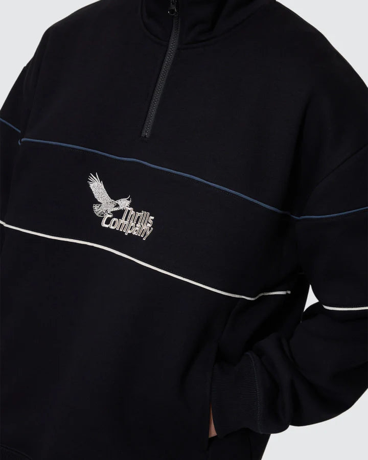 Between Chaos & Calm Quarter Zip Fleece - Black