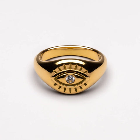 Atolea Evil Eye Signet Ring
