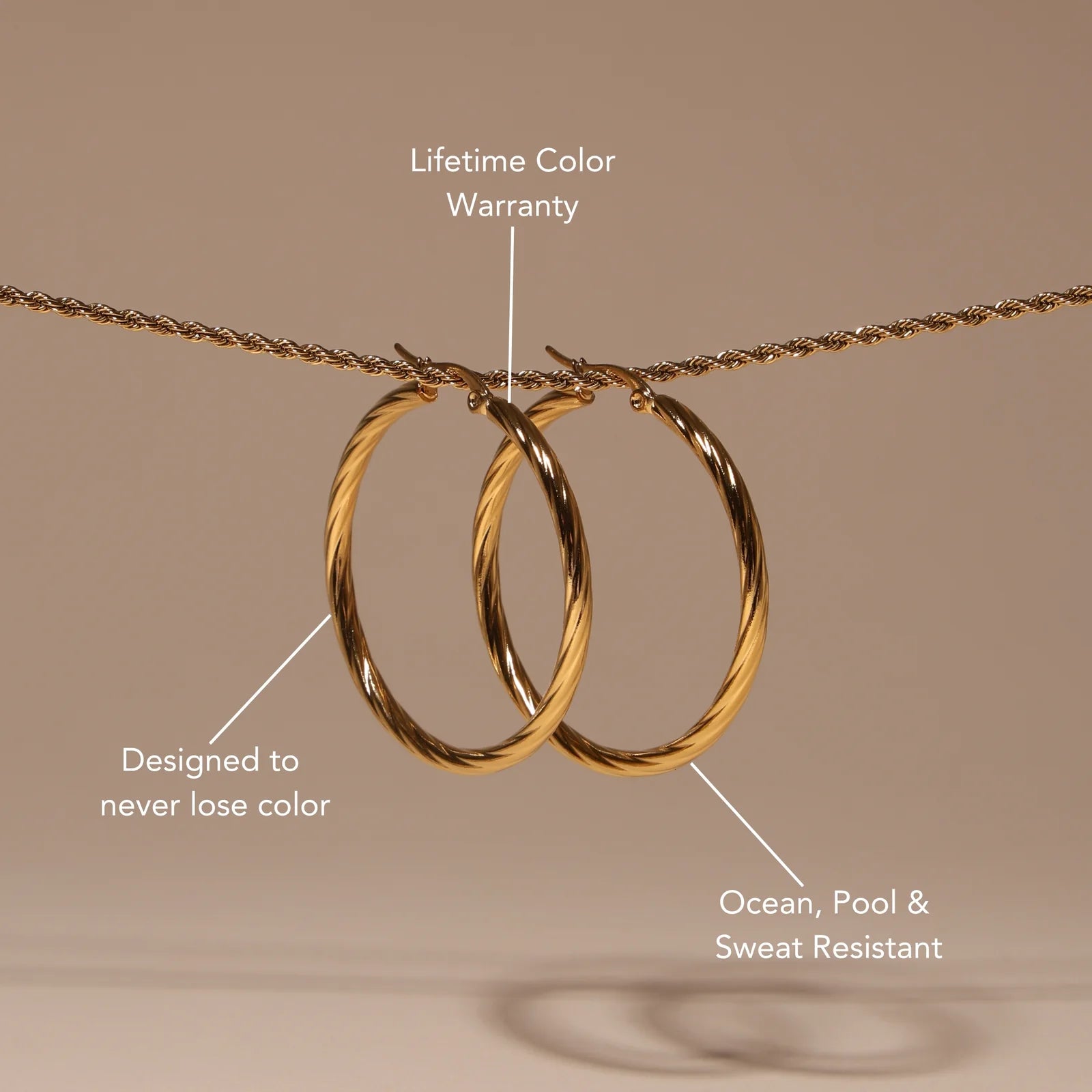 Atolea Bold Twisted Hoops Earrings