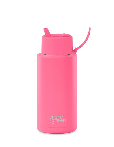 34oz/1L Ceramic Reusable Bottle Flip Lid Straw - Bubblegum Blast