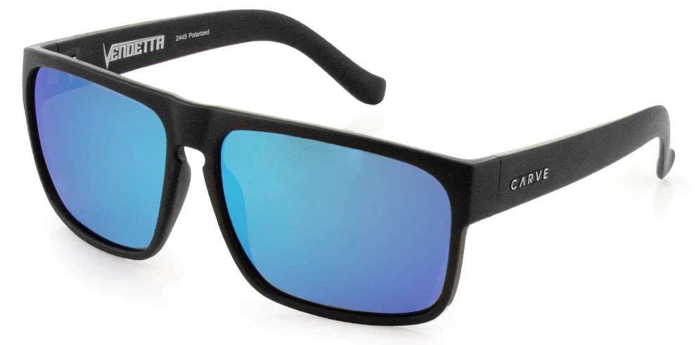 Carve Vendetta Matte Black Frame Grey Polarized Lens Blue Iridium
