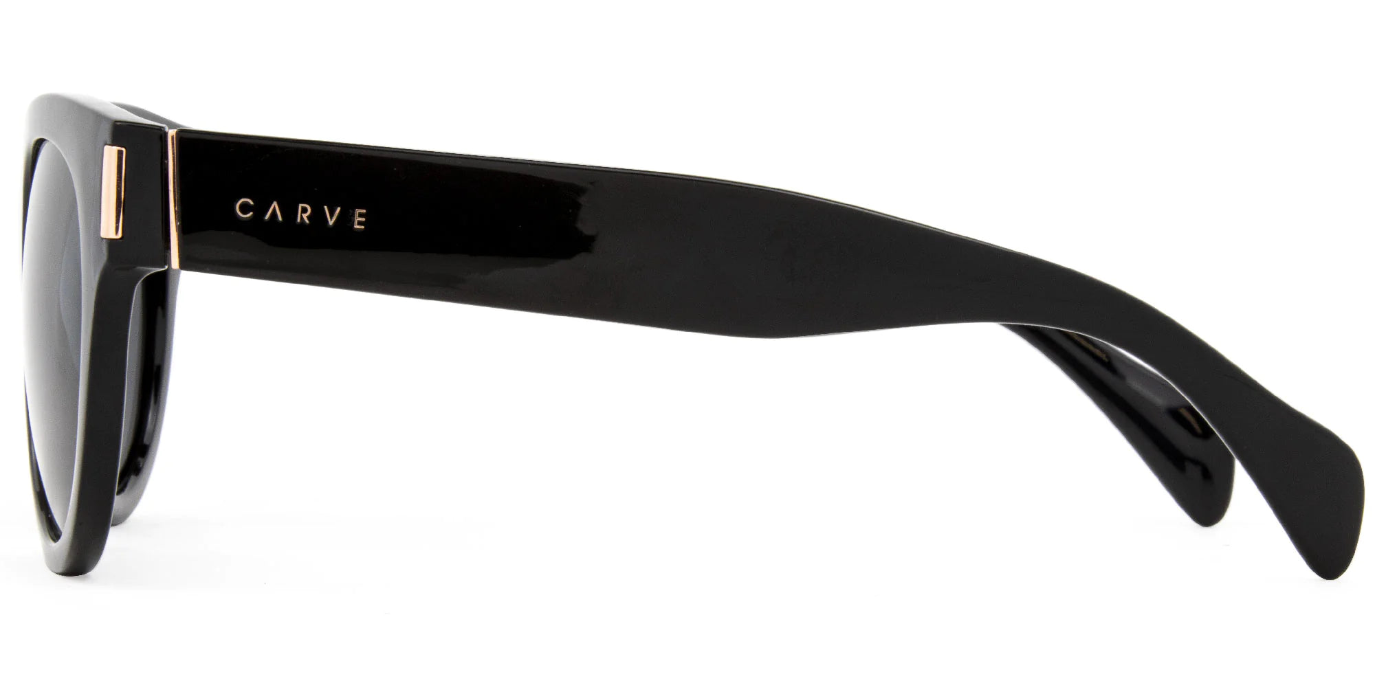 Carve Vivian Gloss Black Smoke Polarized Sunglasses