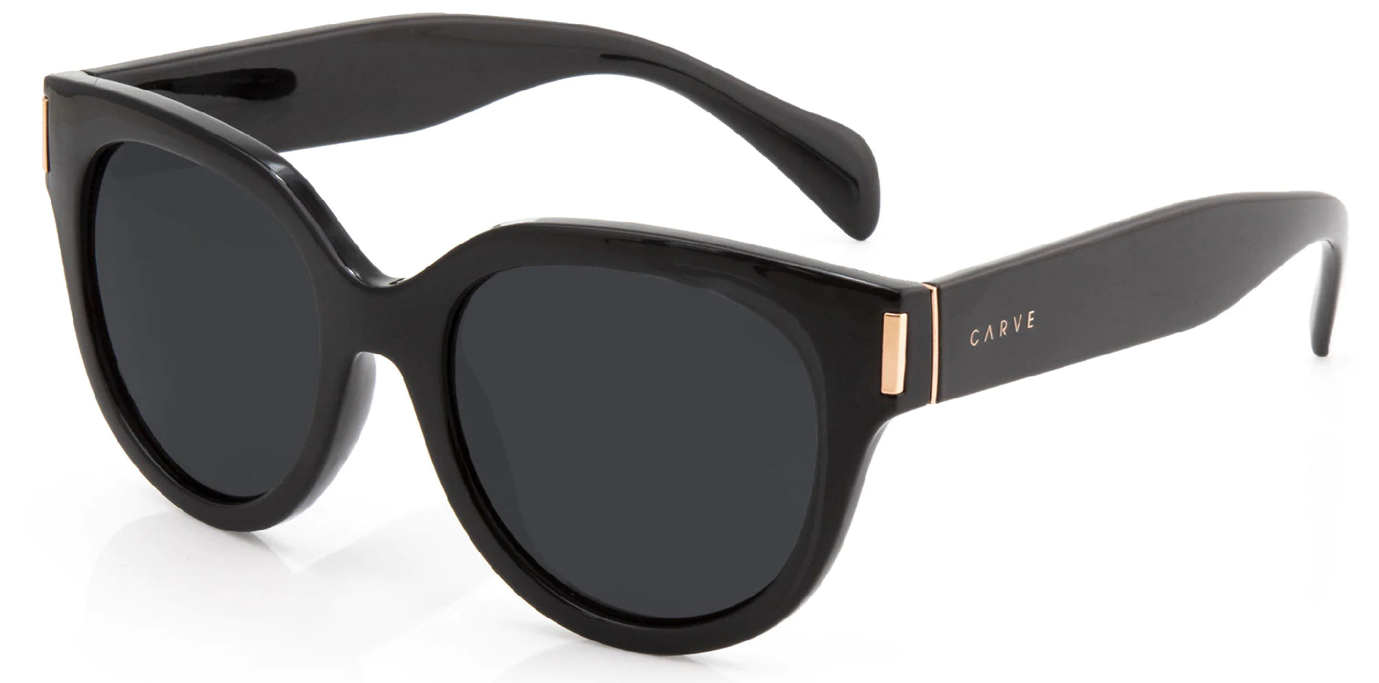 Carve Vivian Gloss Black Smoke Polarized Sunglasses