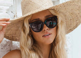 Carve Vivian Gloss Black Smoke Polarized Sunglasses