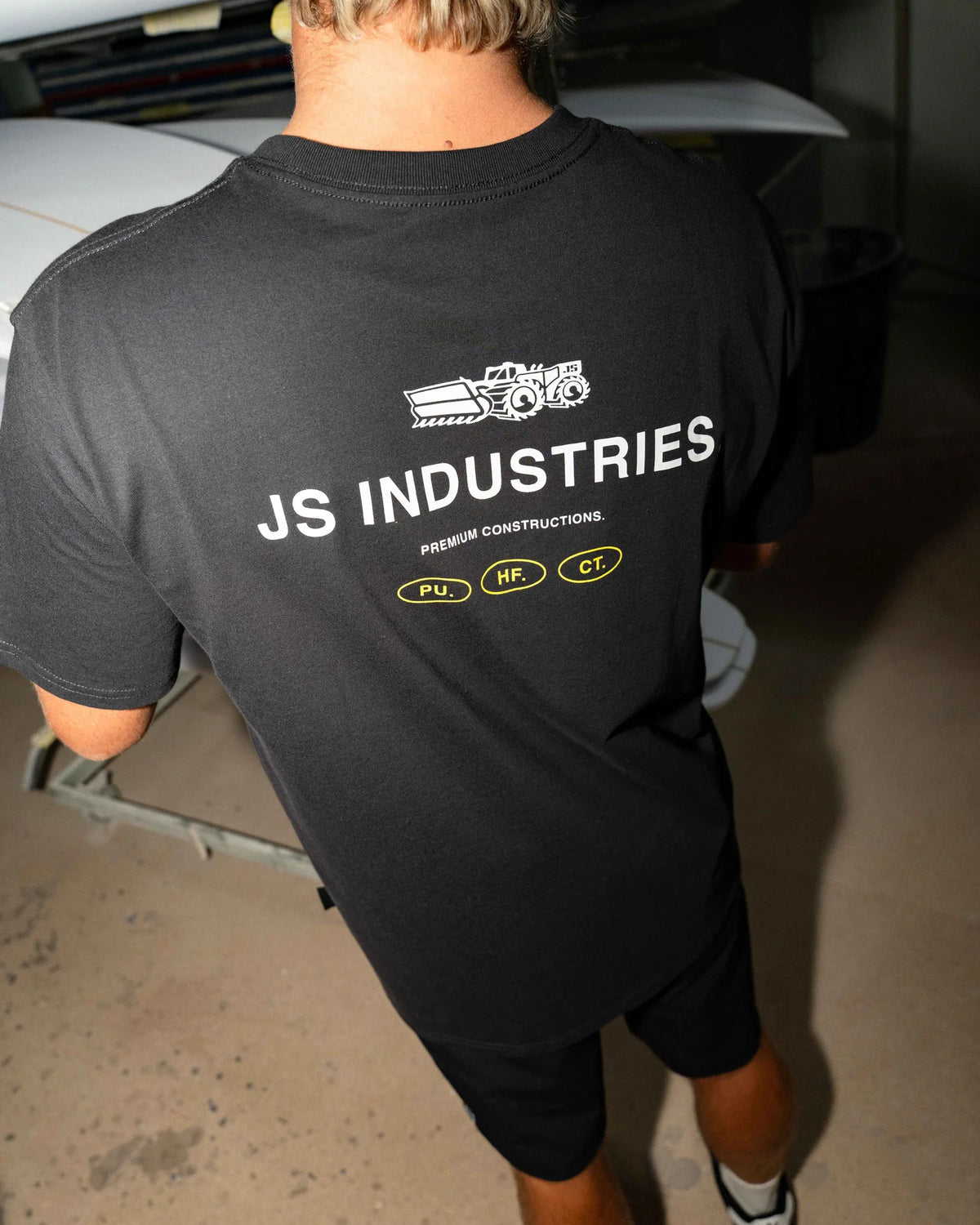 JS Construction Tee Washed Black