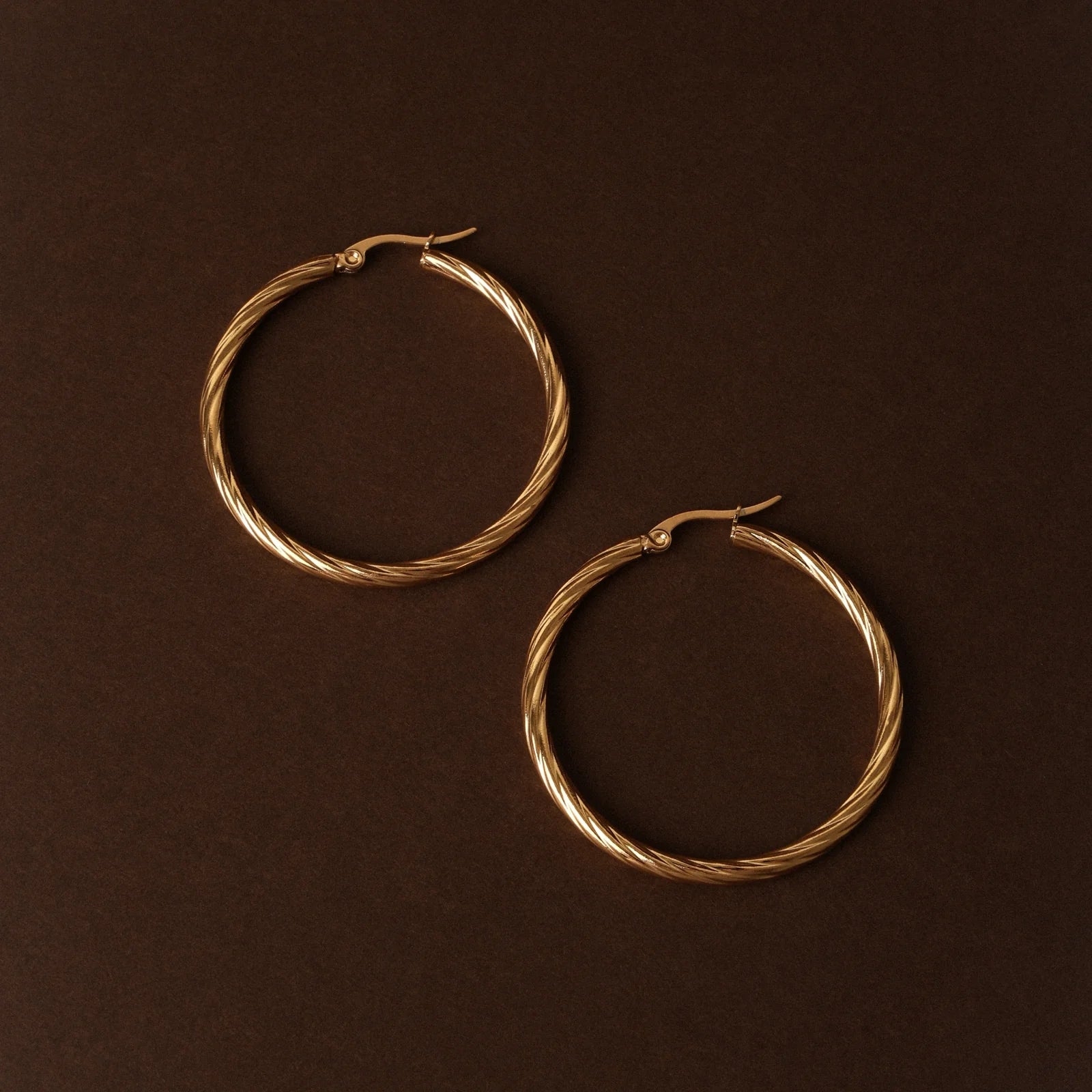 Atolea Bold Twisted Hoops Earrings