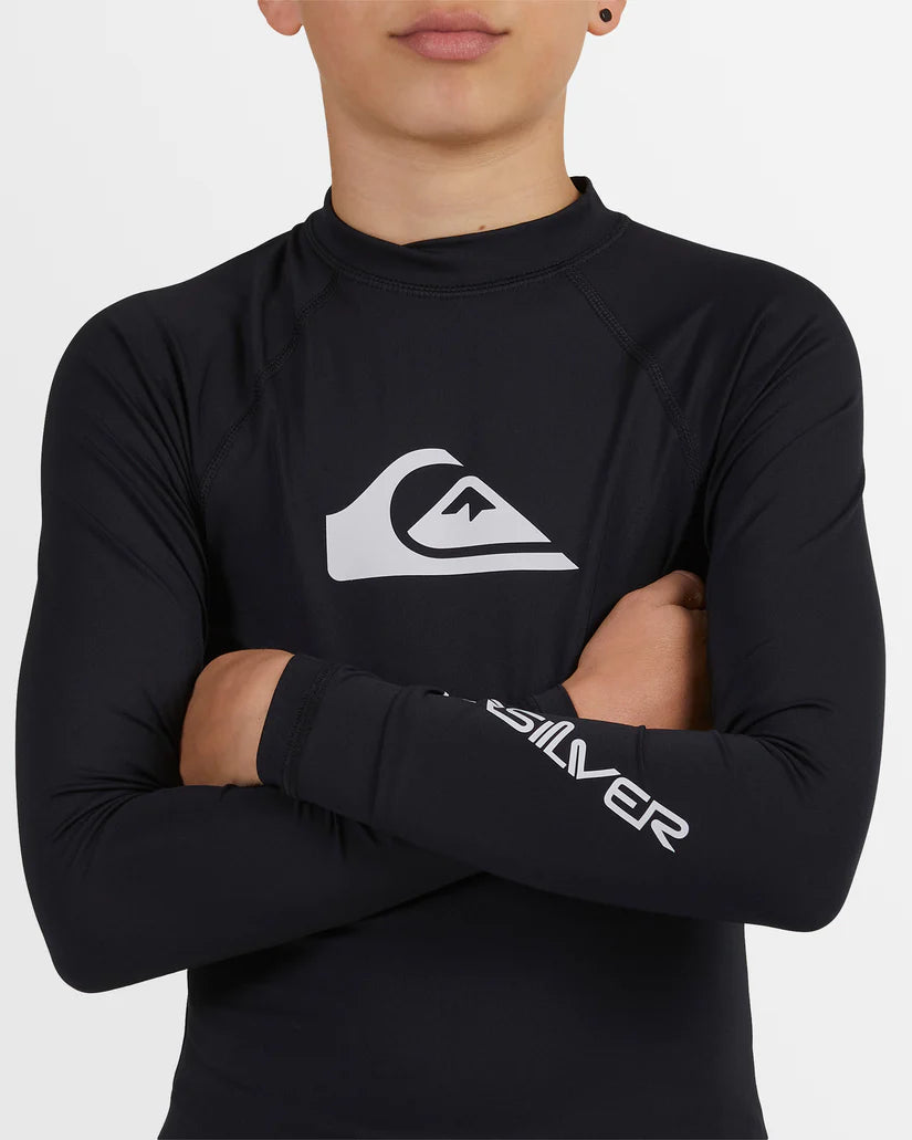 Quiksilver All Time Long Sleeve UPF 50 Rash Vest Boys 8-16