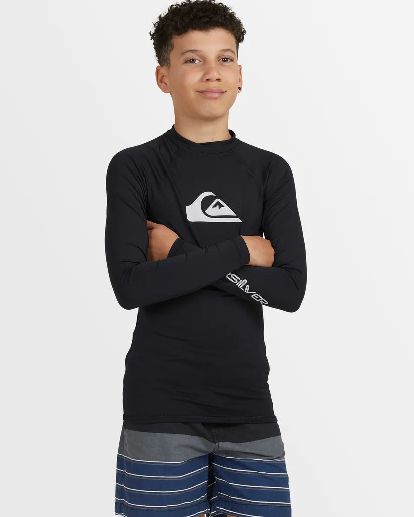 Quiksilver All Time Long Sleeve UPF 50 Rash Vest Boys 8-16