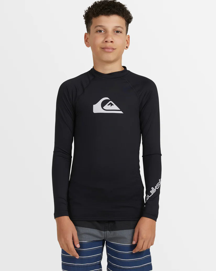 Quiksilver All Time Long Sleeve UPF 50 Rash Vest Boys 8-16