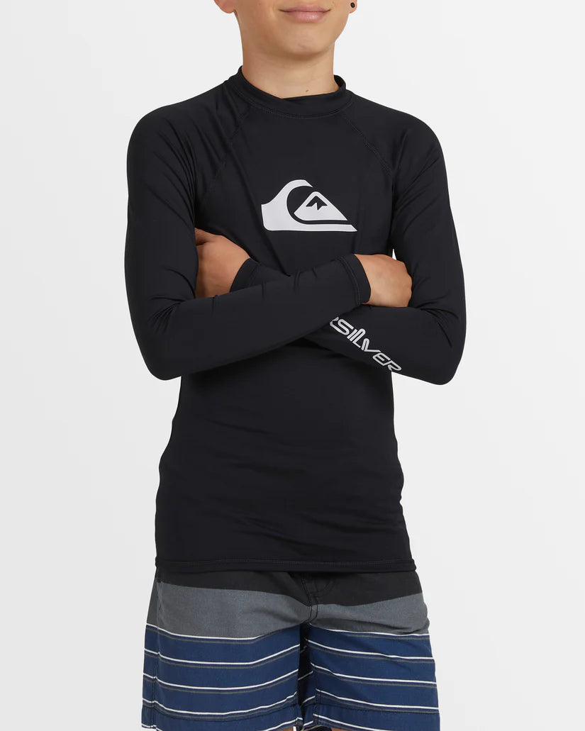 Quiksilver All Time Long Sleeve UPF 50 Rash Vest Boys 8-16