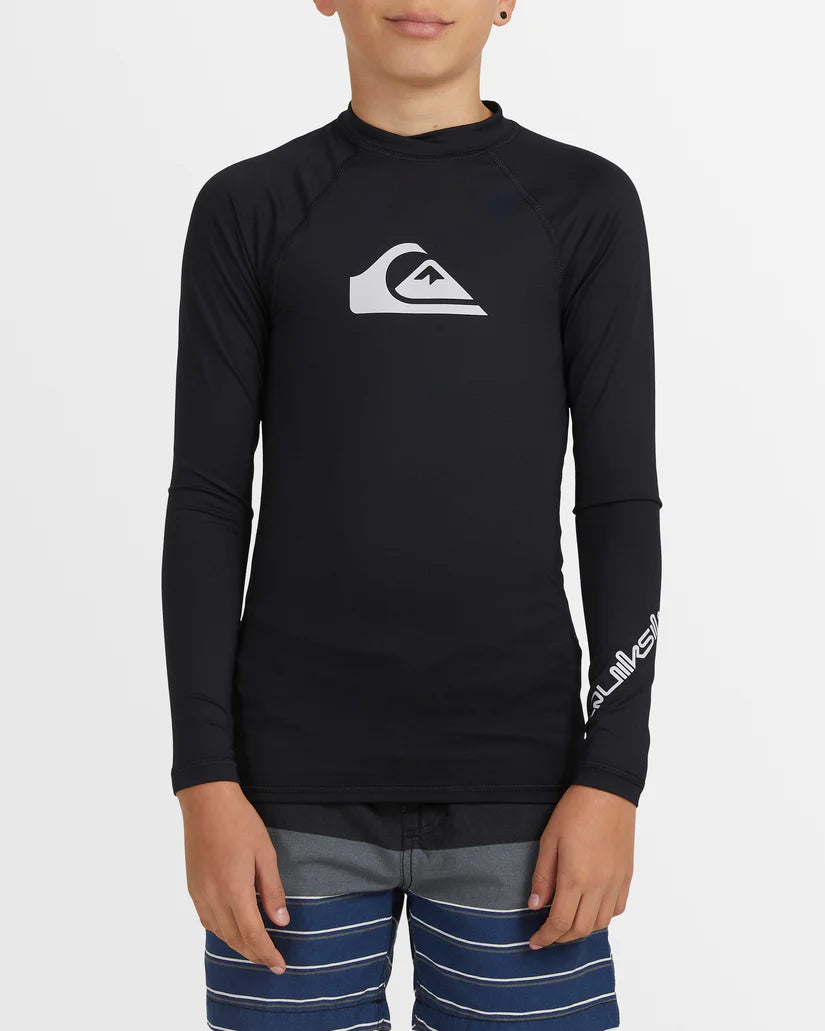 Quiksilver All Time Long Sleeve UPF 50 Rash Vest Boys 8-16