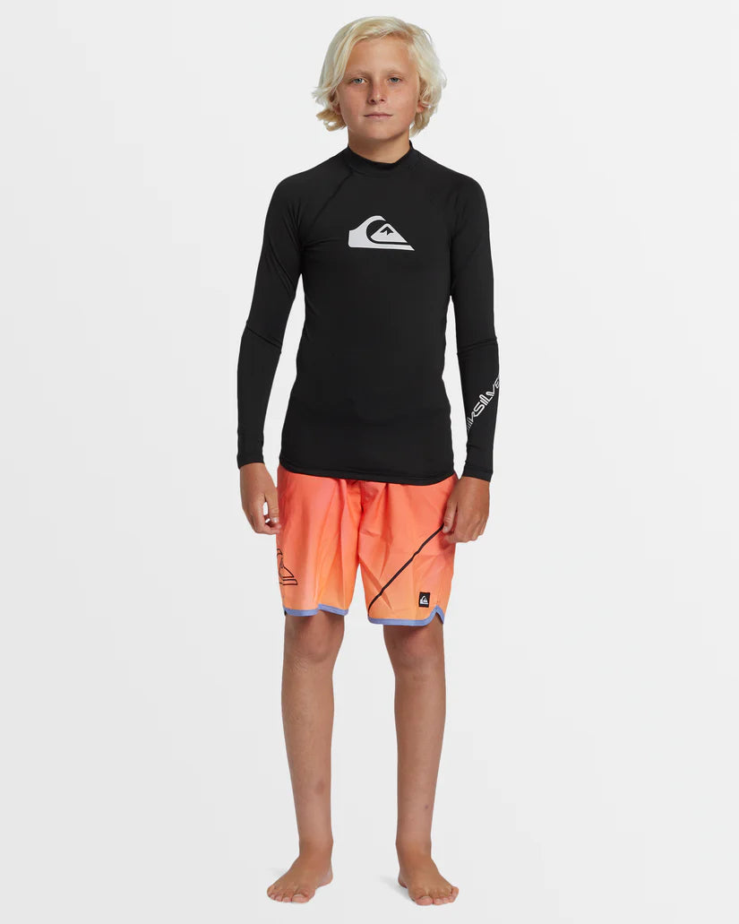 Quiksilver All Time Long Sleeve UPF 50 Rash Vest Boys 8-16