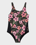Roxy Active Floral One Piece Swimsuit Girls 8-16