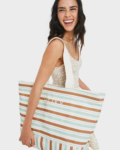 Roxy Stripy Beach Tote Bag